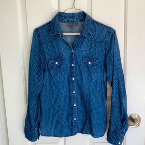 Buffalo women’s Chambray Polka Dot shirt- small